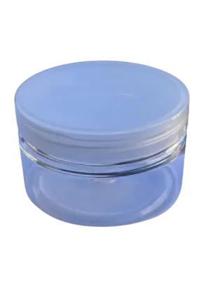 Contenitore per creme in plastica bianca con sottotappo, 15 ml